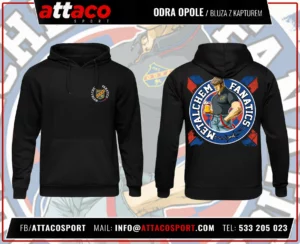 Bedruckter und bestickter Hoodie für Fans von Odra Opole
