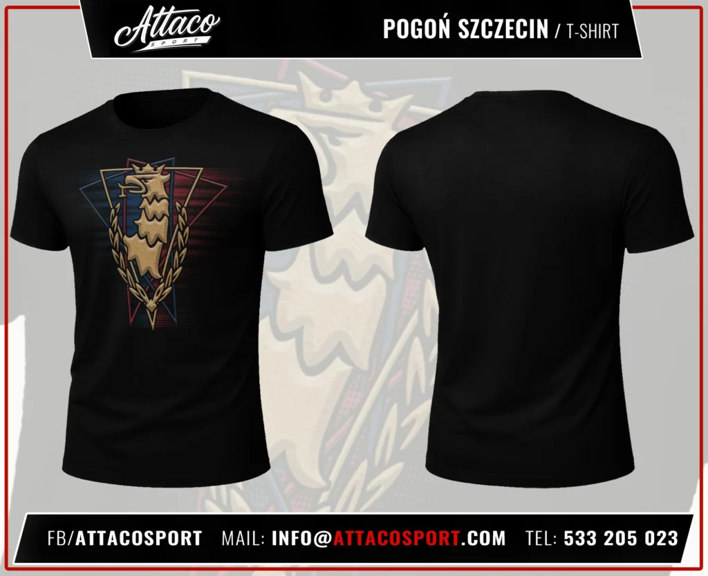 T-shirt med klubbmärke till Pogoń Szczecins fanshop
