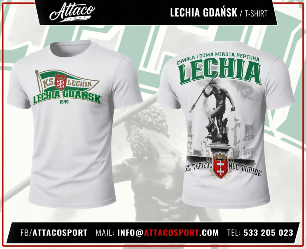 T-skjorte med rastertrykk til Lechia Gdańsks supportere