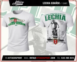 T-Shirt mit Rasterdruck für Fans von Lechia Gdańsk