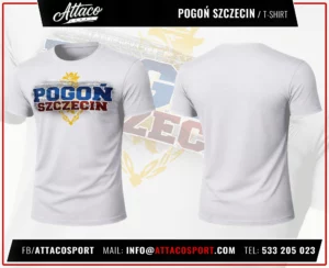 Weißes T-Shirt für den Fan Shop von Pogoń Szczecin